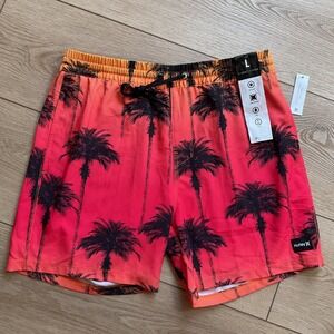 Hurley Palm Tree Swim Trunks‎ Quick Dry 4-Way Stretch Board Shorts L